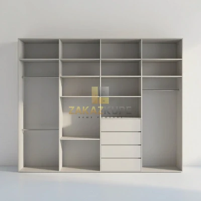 Шкаф купе в спальную с комбинированными дверями из стекла LACOBEL фото 4