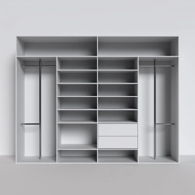 Встроенный шкаф-купе с дверями из стекла LACOBEL и ЭКОКОЖИ фото 4